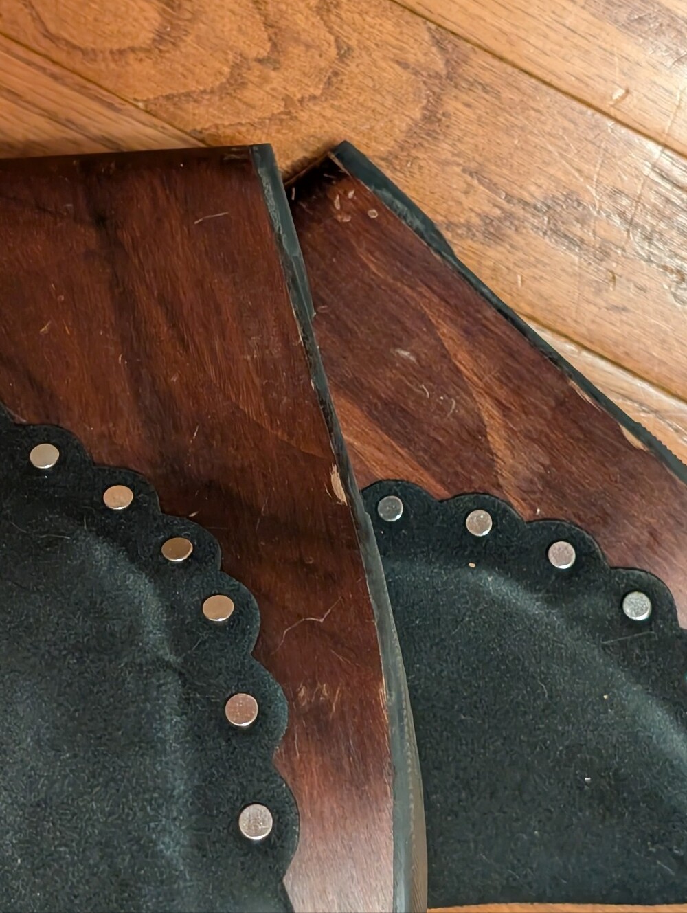 Torrid Black Studded peep toe Platform Wood Wedges back strap - Picture 6 of 10